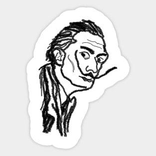 Minimalist Salvador Dali Portrait Sticker